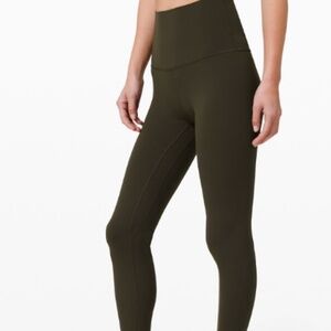 lululemon Align Leggings Super-High-Rise Pant 28" size 4 in Dark Olive